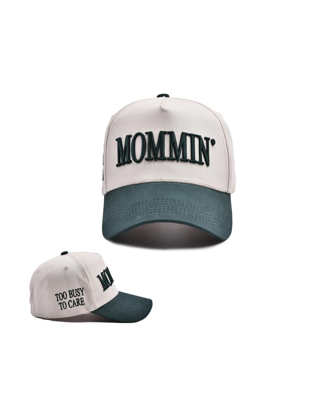 Mommin Trucker Hat,Vintage Two-Tone Women's Baseball Cap with | Green | Size OS